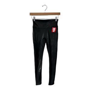 NWT Spanx | Black Faux Leather Leggings Small Petite‎
